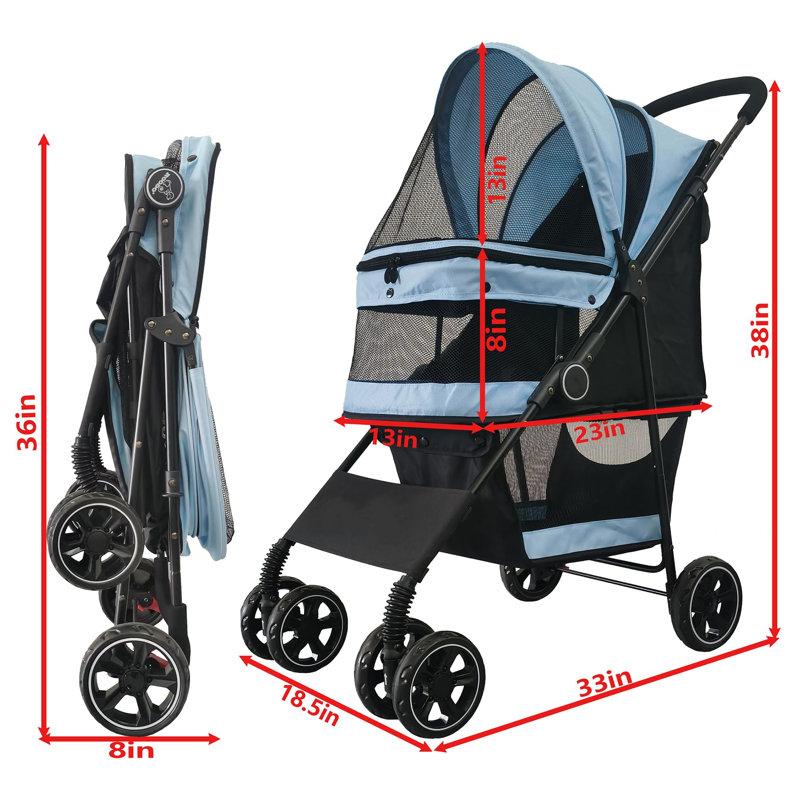 Wayfair 4 Wheel Dog Cat Pet Stroller Best Lightweight Foldable