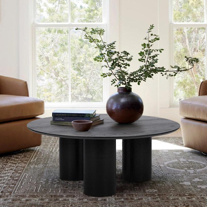 Wayfair 40" Drum With 3 Legs Pedestal Round Coffee Table