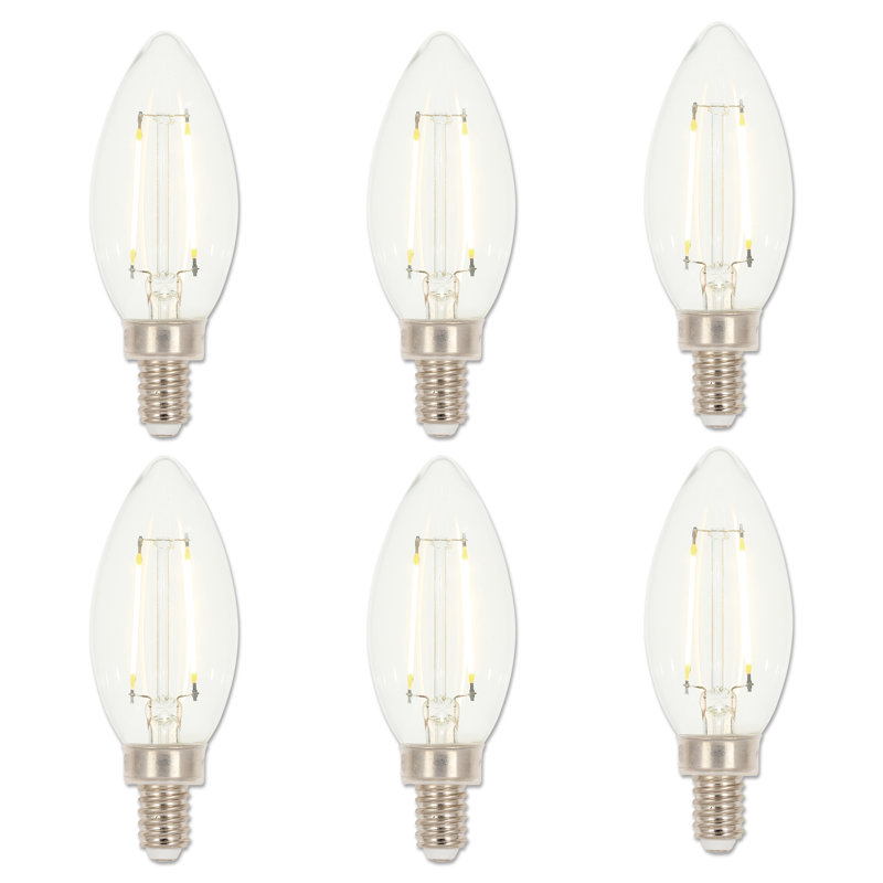 Wayfair 40 Watt Equivalent B11 E12/Candelabra Dimmable 2700K LED Bulb (Set of 6) 4517120