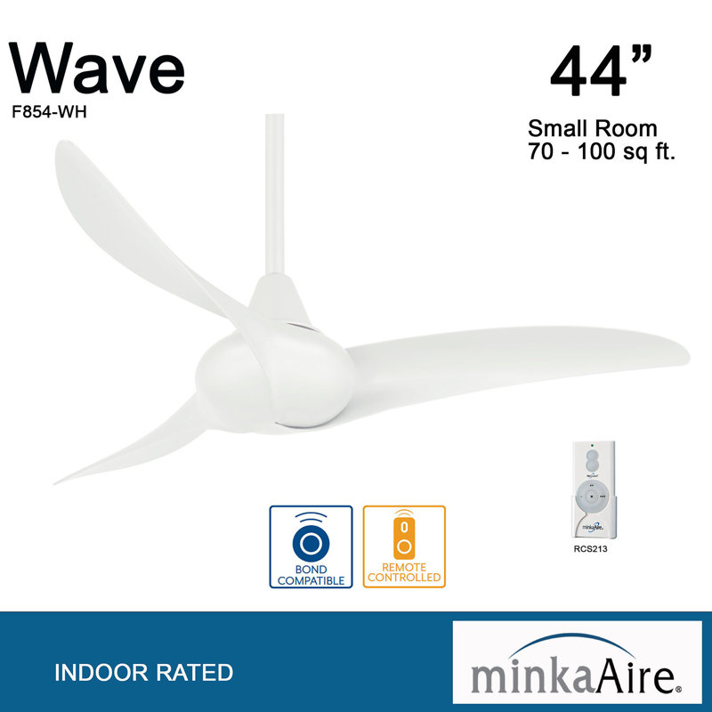Wayfair 44" 3 - Blade LED Propeller Ceiling Fan With Remote Control And Light Kit Included