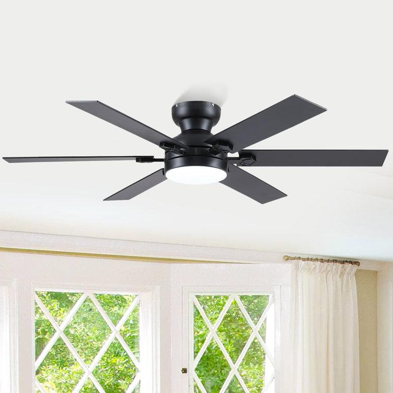 Wayfair 46/52" Low Profile Ceiling Fan 6-Blade with Lights Remote Modern 3 Colors 6 Speeds Flush Mount Reversible DC Motor