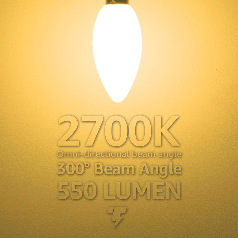 Wayfair 5.5 W (60W Equivalent) C11 LED Dimmable Light Bulb E12/Candelabra Base 2700K Soft White Milky White (Set Of 6) XL1C11-4WFB27D-6P