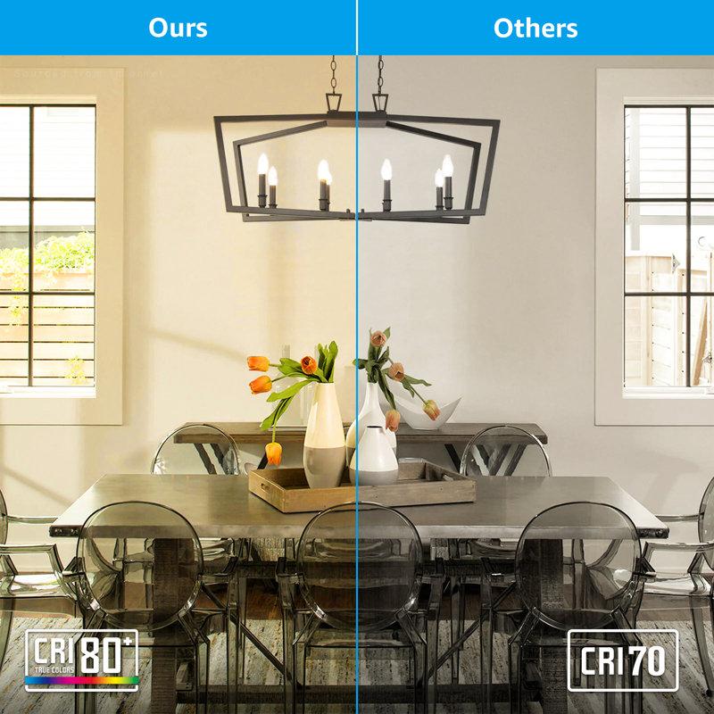 Wayfair 5.5 W (60W Equivalent) C11 LED Dimmable Light Bulb E12/Candelabra Base 2700K Soft White Milky White (Set Of 6) XL1C11-4WFB27D-6P