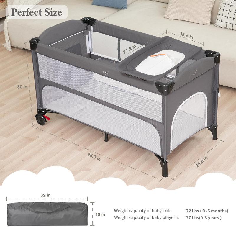Wayfair 5 In 1 Baby Bassinet Bedside Sleeper Pack And Play Bassinet With Diaper Changer/Mattress/Music Bedside Crib With Storage Playard With Bassinet From Newborn To Toddler