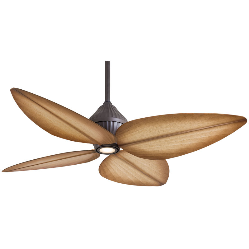 Wayfair 52" Gauguin 4 - Blade Outdoor LED Standard Ceiling Fan With Pull Chain And Light Kit Included