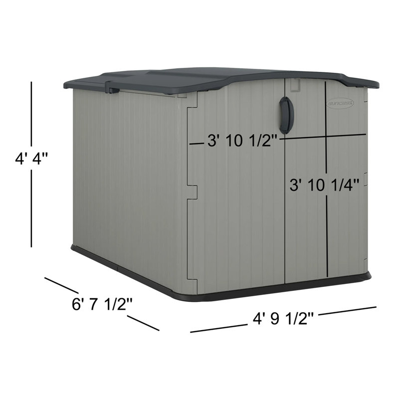 Wayfair 57.5 In. W X 79.75 In. D Glidetop Horizontal All-Weather Outdoor Storage Shed