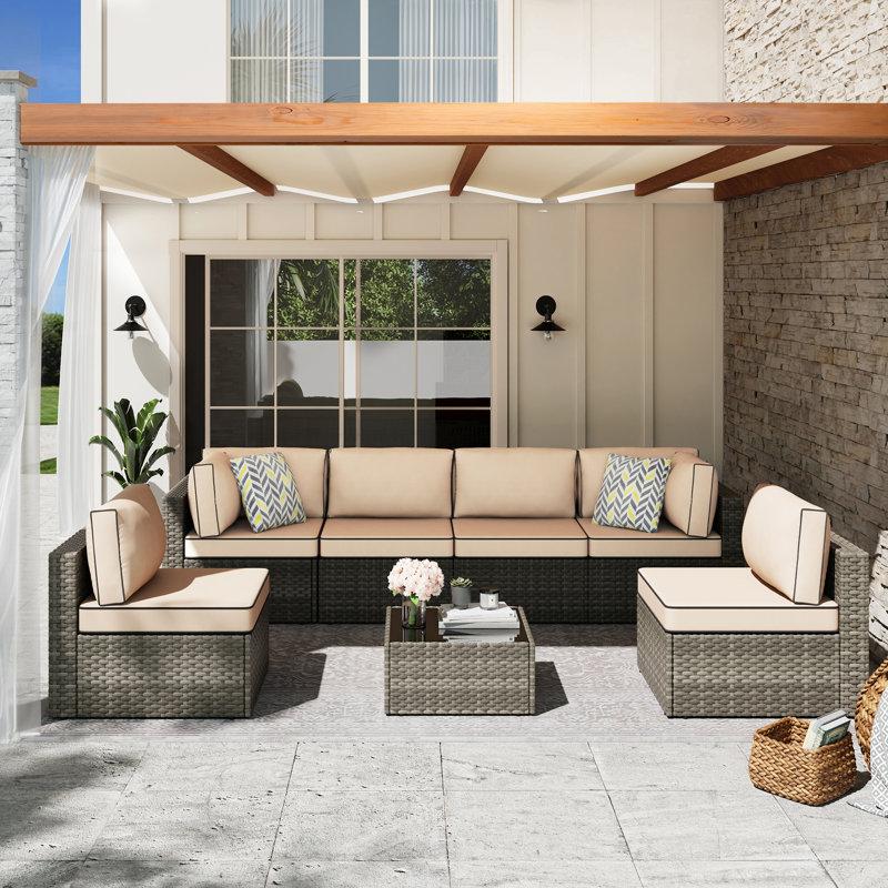 Wayfair 6 - Person Outdoor Patio Conversation Sets With Cushions