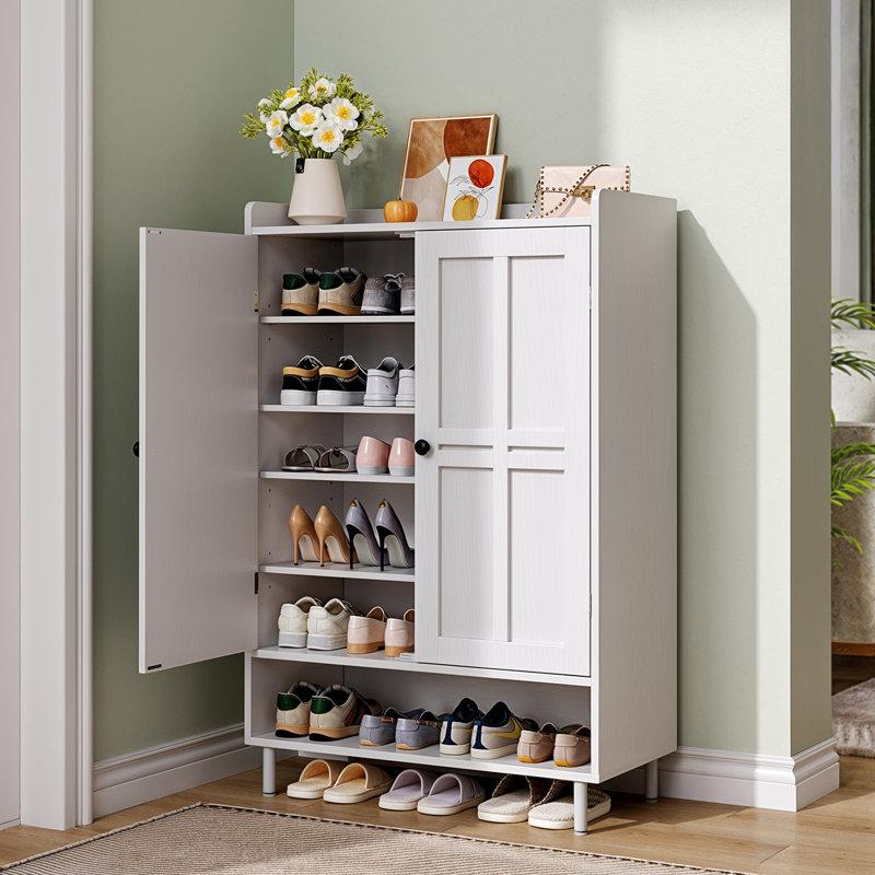 Wayfair 6-Tier 24 Pairs Shoe Cabinet With Doors And Adjustable Shelves For Entryway