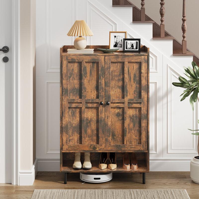 Wayfair 6-Tier 24 Pairs Shoe Cabinet With Doors And Adjustable Shelves For Entryway