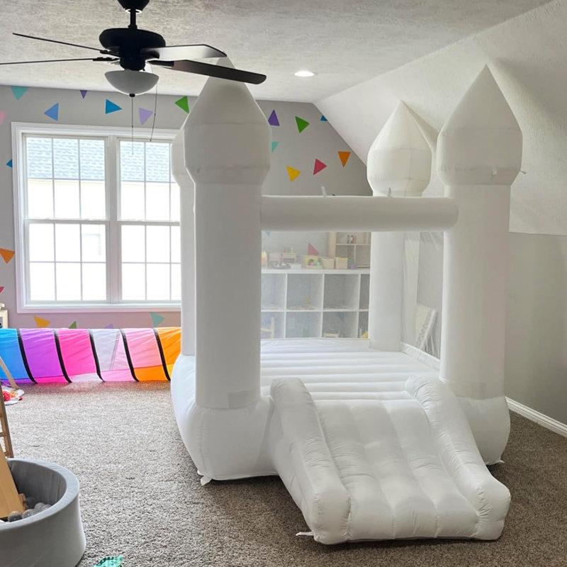 Wayfair 6' X 9' Oxford White Bounce House With Slide And Air Blower For Kids&Toddler