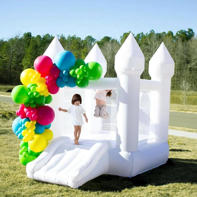 Wayfair 6' x 9' Oxford White Bounce House with Slide and Air Blower for Kids&Toddler