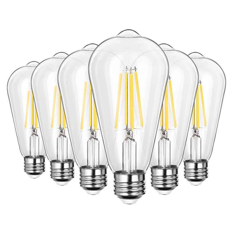 Wayfair 60 Watt Equivalent ST64 E26/Medium (Standard) Dimmable 2700K LED Bulb (Set Of 6) HDST64A