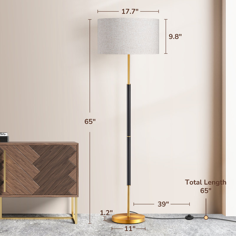 Wayfair 65" Dimmable Standard Floor Lamp With Remote And Bulb Included