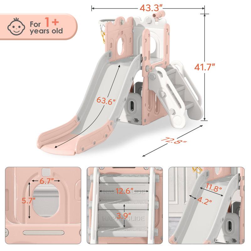 Wayfair 7 In 1 Kids Slide Toddler Slide With Climber Outdoor Indoor Slide Playset