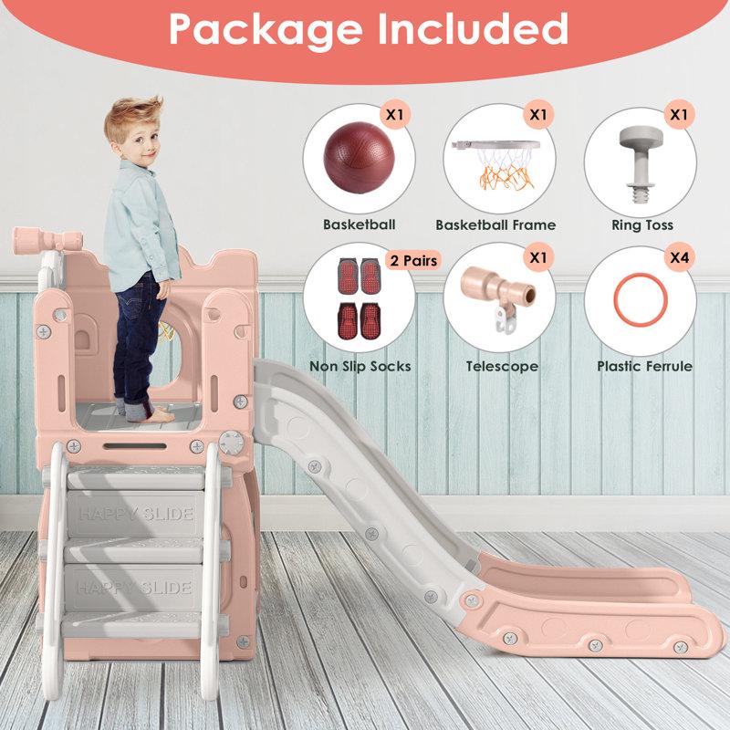 Wayfair 7 In 1 Kids Slide Toddler Slide With Climber Outdoor Indoor Slide Playset