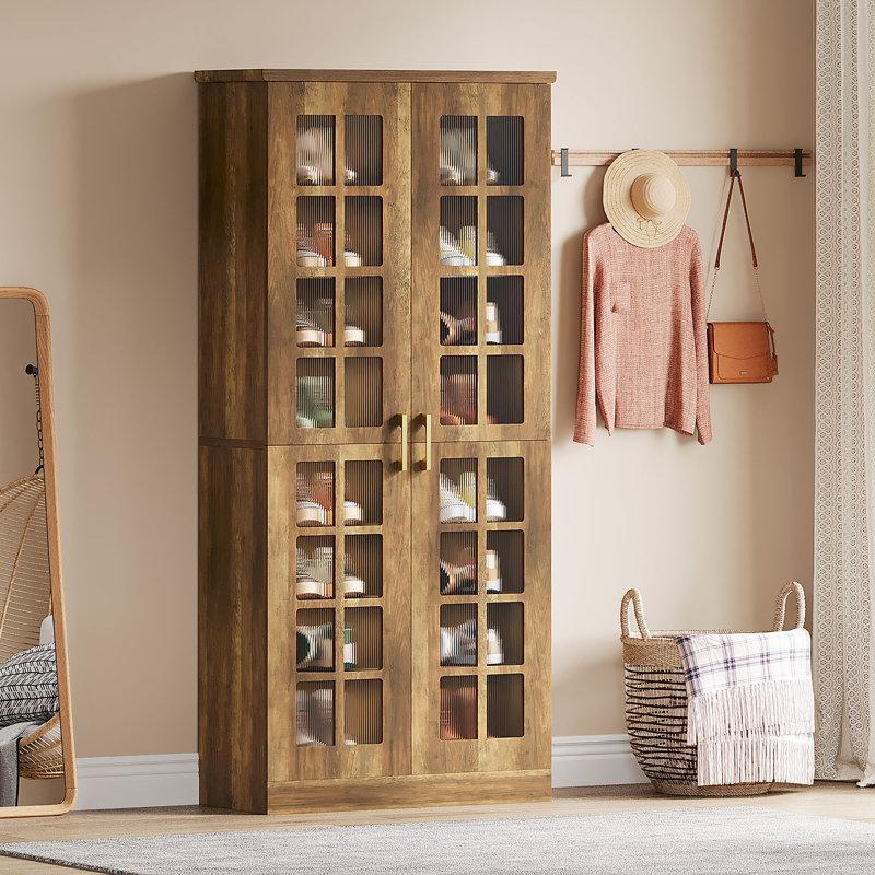 Wayfair 71'' Tall Shoe Cabinet With Doors 8-tier Shoe Storage Cabinet With Adjustable Shelves