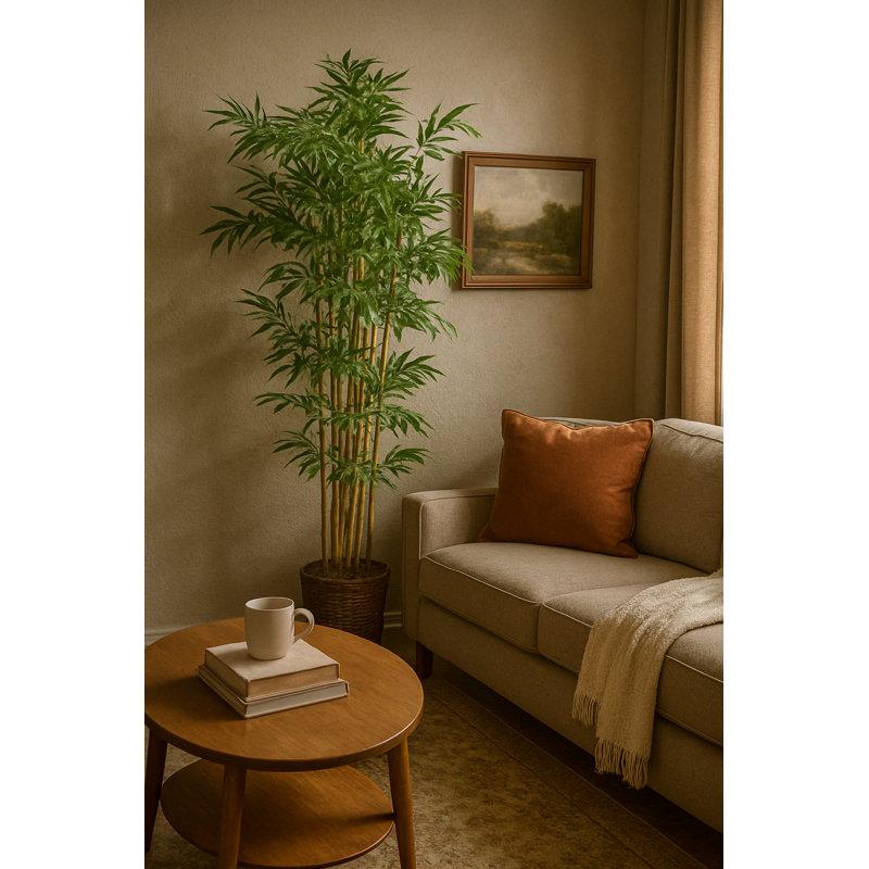 Wayfair 72" Tall High End Realistic Silk Bamboo Tree In Basket