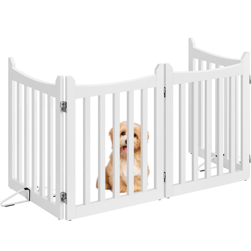 Wayfair 79.5" Long And 24" Tall Freestanding Wooden Dog Gate (Set Of 4)