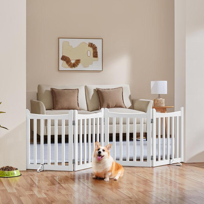 Wayfair 79.5" Long and 24" Tall Freestanding Wooden Dog Gate (Set of 4)