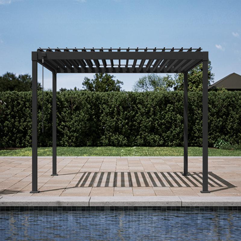 Wayfair 80S Steel Frame Pergola with Adjustable Louvered Roof