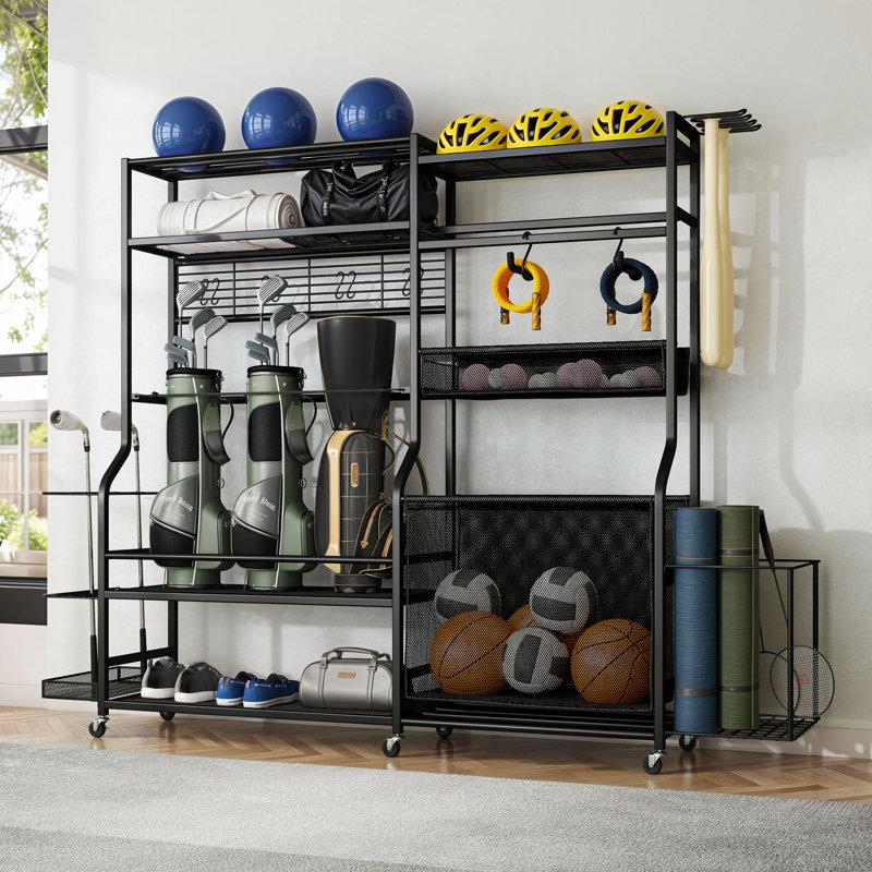 Wayfair 85" 3 Golf Bags Storage Stand With Wheels Multi-Use Sports Rack