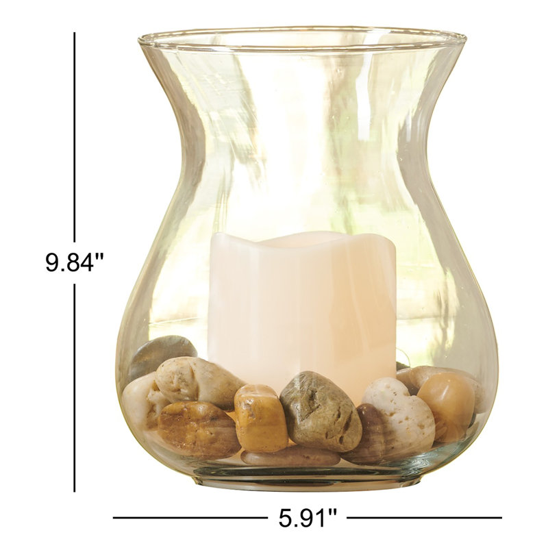 Wayfair 9.84'' H Wood Tabletop Hurricane With Candle Included