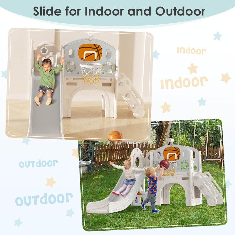 Wayfair 9 In 1 Toddler Slide Kids Slide With Climber Outdoor Indoor Slide Playset