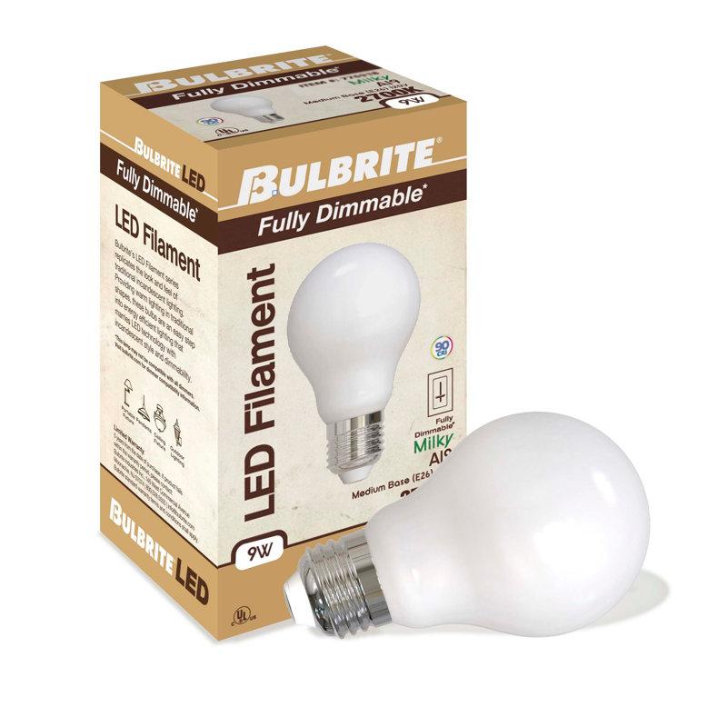 Wayfair 9 Watt (60 Watt Equivalent) A19 LED Milky Dimmable Light Bulb E26/Medium (Standard) Base (Set Of 2) 861582