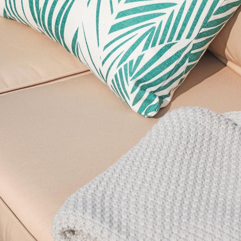 Wayfair Abler Wicker 3 - Person Modular Patio Conversation Sets With Cushions