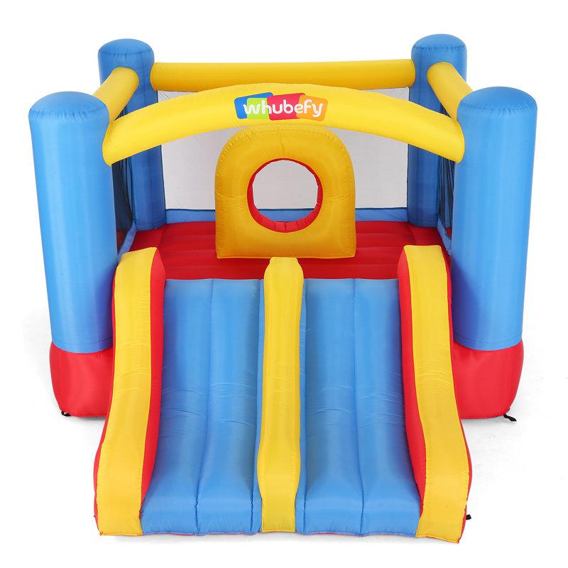 Wayfair Adam 12.64x9Ft Kids Party Castle Bounce House Indoor/Outdoor Bouncy House UL Blower Included Trendy Pastel Color 2 Fun Slide & Bounce Area Castle Theme For Kids