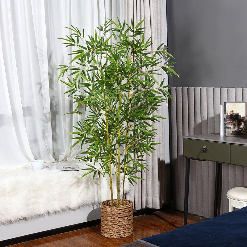 Wayfair Adcock Artificial Bamboo Plants In Basket Faux Plant For Home Décor Lifelike Fake Trees