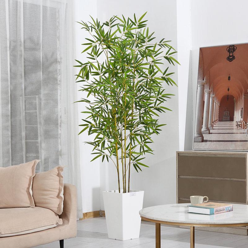 Wayfair Adcock Artificial Bamboo Plants In Basket Faux Plant For Home Décor Lifelike Fake Trees