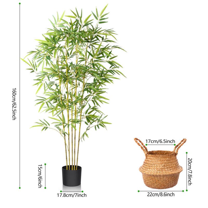 Wayfair Adcock Artificial Bamboo Plants In Basket Faux Plant For Home Décor Lifelike Fake Trees