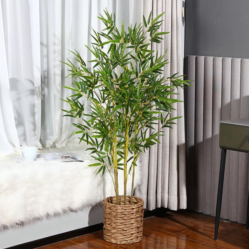 Wayfair Adcock Artificial Bamboo Plants In Basket Faux Plant For Home Décor Lifelike Fake Trees
