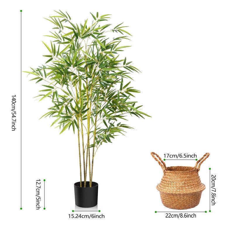 Wayfair Adcock Artificial Bamboo Plants In Basket Faux Plant For Home Décor Lifelike Fake Trees