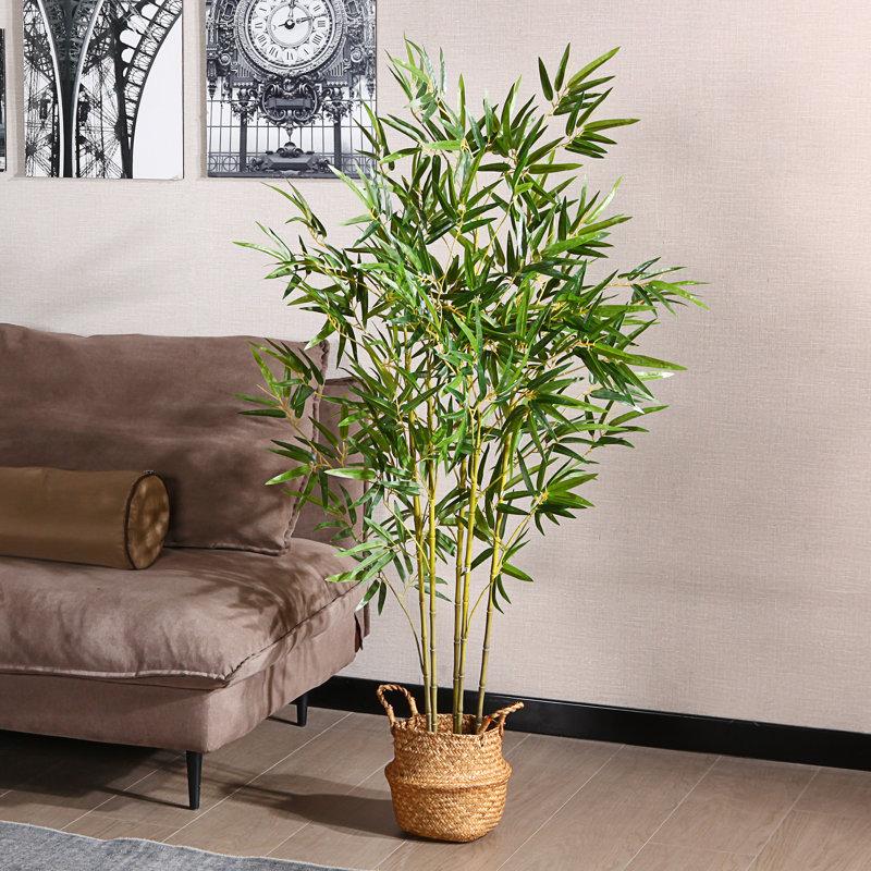 Wayfair Adcock Artificial Bamboo Plants in Basket Faux Plant for Home Décor Lifelike Fake Trees