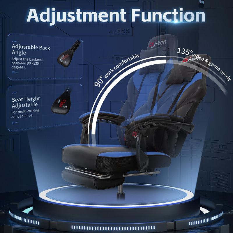 Wayfair Adjustable Game Chair Swiveling PC & Racing With Footrest