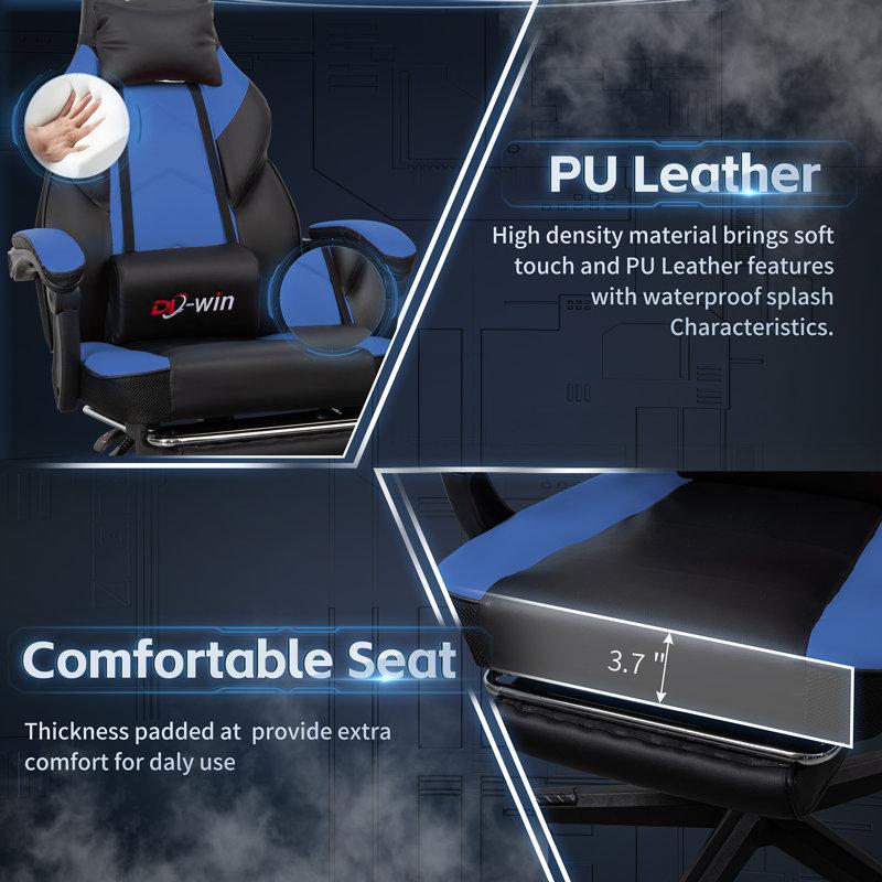 Wayfair Adjustable Game Chair Swiveling PC & Racing With Footrest
