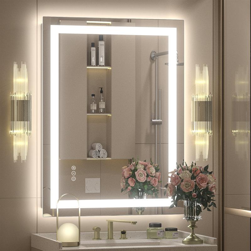 Wayfair Aevar UL Certified Front & Back LED Anti-Fog Tempered Glass Bathroom/Vanity Mirror With 3-Year Warranty