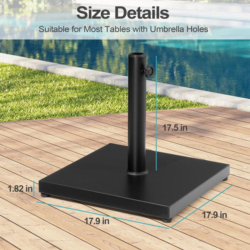 Wayfair Agosto 55 Lb. Concrete Free Standing Umbrella Base Black