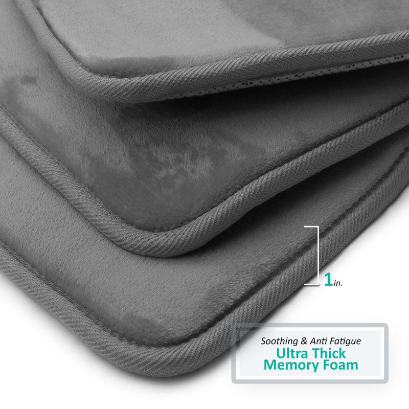 Wayfair Aighan 3 Piece Ultra Soft And Absorbent Memory Foam Bath Rug Set With Non-Slip Backing
