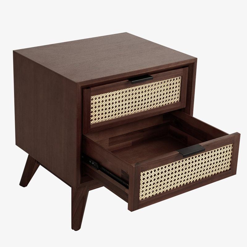 Wayfair Ailia Solid Wood Nightstand Fully Assembled 2-Drawer Nightstands Side Table