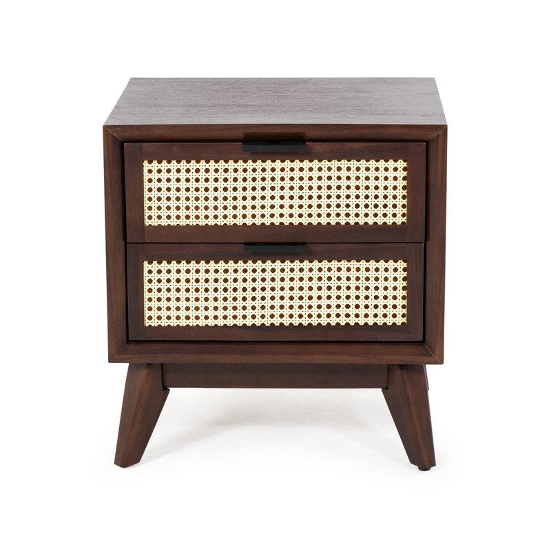 Wayfair Ailia Solid Wood Nightstand Fully Assembled 2-Drawer Nightstands Side Table