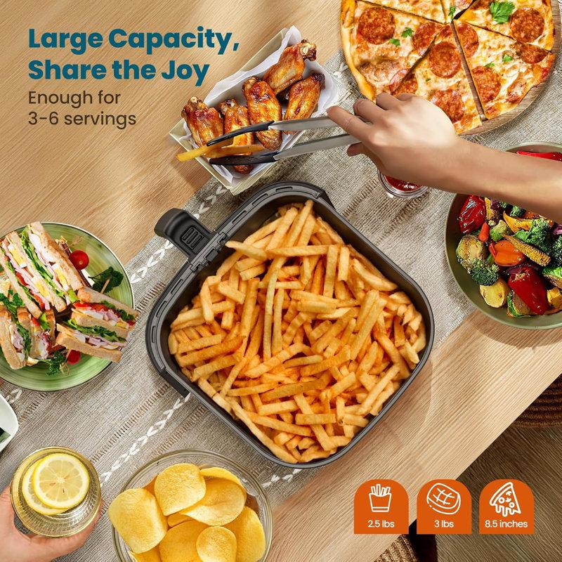 Wayfair Air Fryer 12-In-1 Compact & Large 6-Qt With Viewing Window Roast Reheat Dehydrate Bake Steam