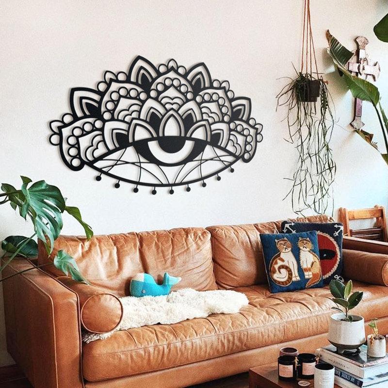 Wayfair Ajna Mandala Metal Wall Art Bohemian Home Office Living Room Decor