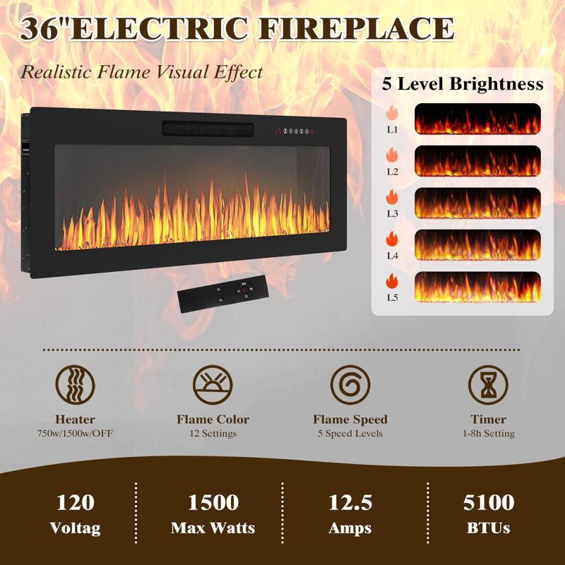 Wayfair Alazik 70" Modern Electric Fireplace Tv Stand