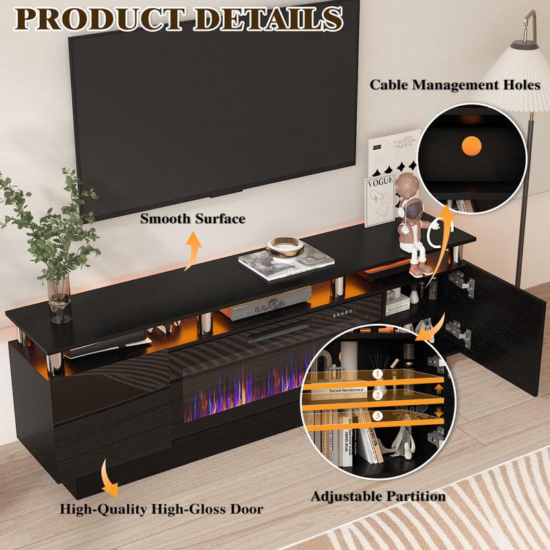 Wayfair Alazik 70" Modern Electric Fireplace Tv Stand
