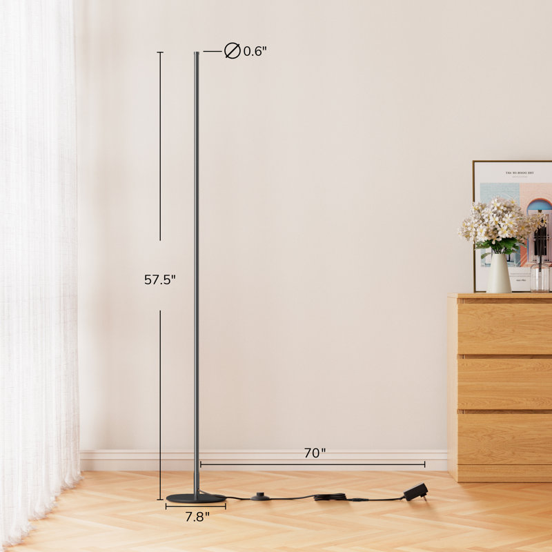 Wayfair Allana 57.5" Dimmable LED Novelty Corner Floor Lamp