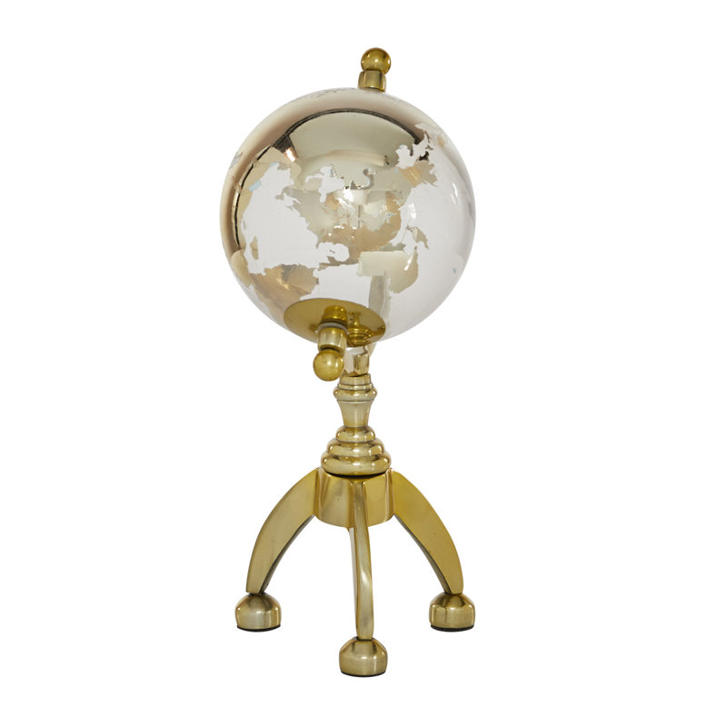 Wayfair Aluminum Metal Educational/Geographic Earth Gold Globe With Tripod Base