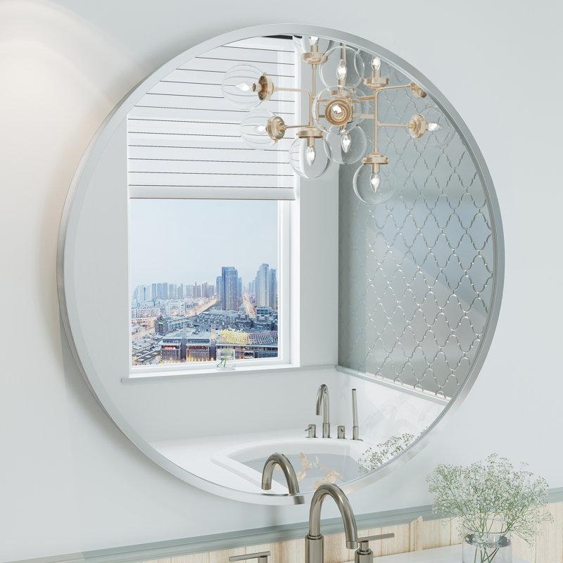Wayfair Amara Round High Quality Aluminum Alloy Framed French Cleat Mounted Wall Decor Bathroom Vanity Mirror With 5-Year Warranty